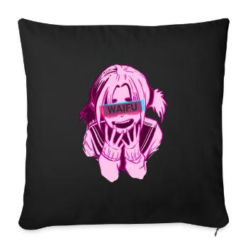 Manga Shirt Anime for Girls Waifu - Sofa pillowcase 17,3'' x 17,3'' (45 x 45 cm) - black - Front