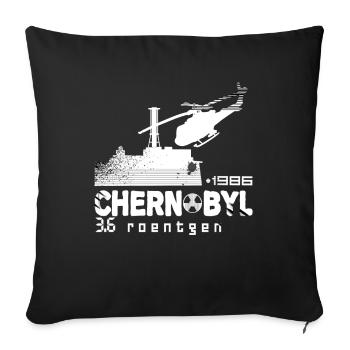 Chernobyl TShirt 1986 3.6 Roentgen Soviet USSR - Sofa pillowcase 17,3'' x 17,3'' (45 x 45 cm) - black - Front