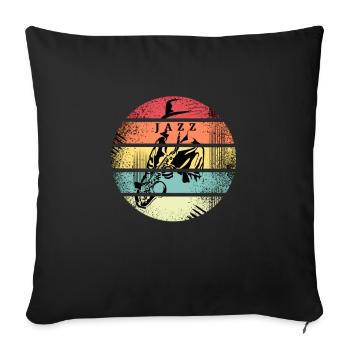 Jazz and Saxophonist Retro - Sofa pillowcase 17,3'' x 17,3'' (45 x 45 cm) - black - Front