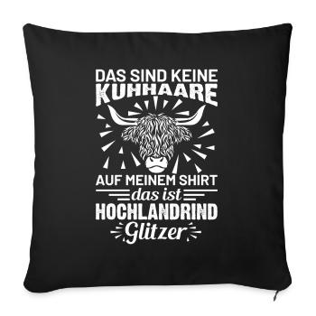 Cow beef highland beef funny gift - Sofa pillowcase 17,3'' x 17,3'' (45 x 45 cm) - black - Front