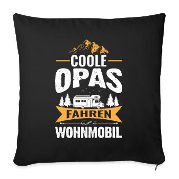 Camping Camper Grand-père - Housse de coussin décorative 45 x 45 cm - noir - Devant