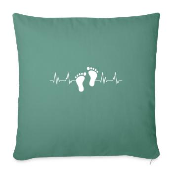 Pieds Battements de coeur - Housse de coussin décorative 45 x 45 cm - vert sapin - Devant