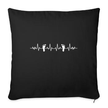 Pieds Battements de coeur - Housse de coussin décorative 45 x 45 cm - noir - Devant