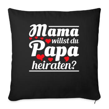 Tu veux te marier ? Demande en mariage Idées avec enfant - Housse de coussin décorative 45 x 45 cm - noir - Devant