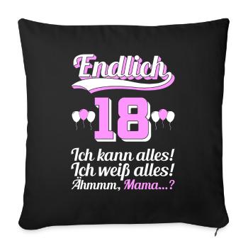 18. Geburtstag Lockdown lustiges Tochter Geschenk - Sofakissenbezug 45 x 45 cm - Schwarz - Vorne