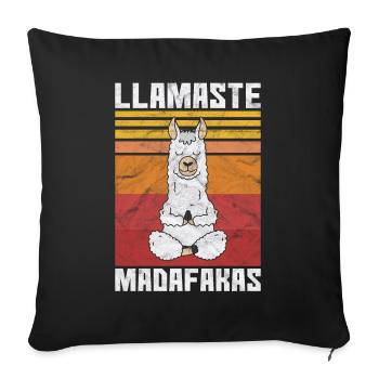 Lama Yoga Alpaka Llamaste Geschenk Retro Vintage - Sofakissenbezug 45 x 45 cm - Schwarz - Vorne