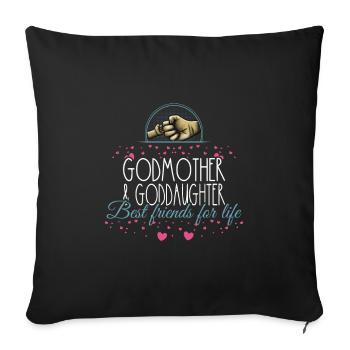 Godmother & Goddaughter Best friends for life - Housse de coussin décorative 45 x 45 cm - noir - Devant