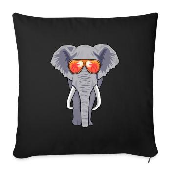 Elephant sunglasses summer - Sofa pillowcase 17,3'' x 17,3'' (45 x 45 cm) - black - Front