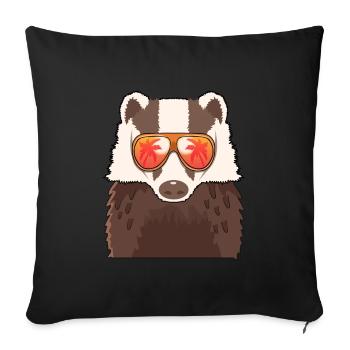 Dachs Sonnenbrille Sommer - Sofakissenbezug 45 x 45 cm - Schwarz - Vorne
