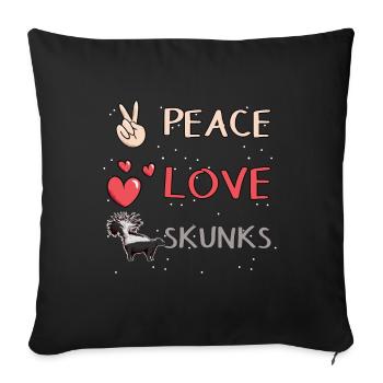 Le putois Love Skunks - Housse de coussin décorative 45 x 45 cm - noir - Devant