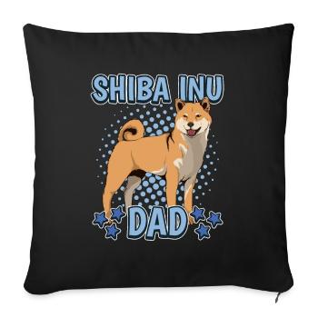 Shiba Inu Papa - Housse de coussin décorative 45 x 45 cm - noir - Devant