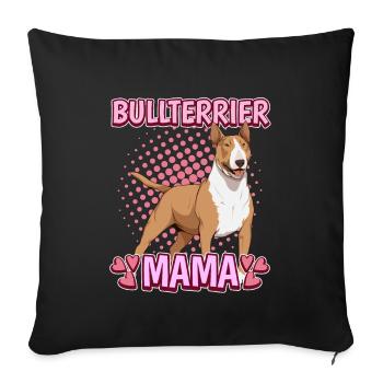 Bullterrier Maman - Housse de coussin décorative 45 x 45 cm - noir - Devant