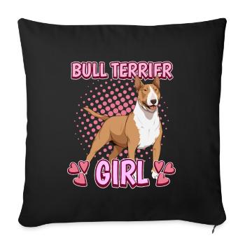 Bullterrier Bull Terrier Girl - Housse de coussin décorative 45 x 45 cm - noir - Devant