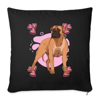 Bullmastiff Bullmastiff Heart Design - Sofa pillowcase 17,3'' x 17,3'' (45 x 45 cm) - black - Front