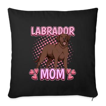 Brown Labrador Labbi Labrador Mom - Sofa pillowcase 17,3'' x 17,3'' (45 x 45 cm) - black - Front