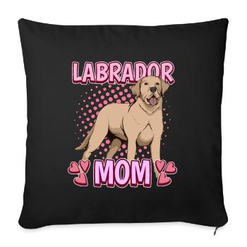 Yellow Labrador Labbi Labrador Mom - Sofa pillowcase 17,3'' x 17,3'' (45 x 45 cm) - black - Front