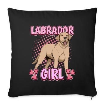 Yellow Labrador Labbi Labrador Girl - Sofa pillowcase 17,3'' x 17,3'' (45 x 45 cm) - black - Front