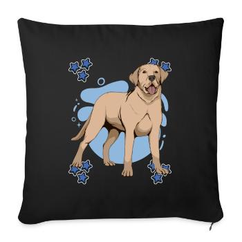 Yellow Labrador Labbi Labrador Blue Design - Sofa pillowcase 17,3'' x 17,3'' (45 x 45 cm) - black - Front