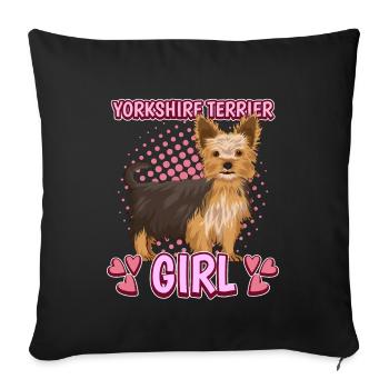Yorkshire Terrier Yorkshire Terrier Girl - Sofakissenbezug 45 x 45 cm - Schwarz - Vorne