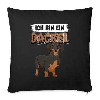 Dackel Ich bin ein Dackel - Sofakissenbezug 45 x 45 cm - Schwarz - Vorne