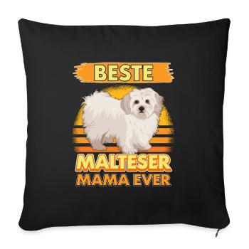 Malteser Beste Malteser Mama Ever - Sofakissenbezug 45 x 45 cm - Schwarz - Vorne
