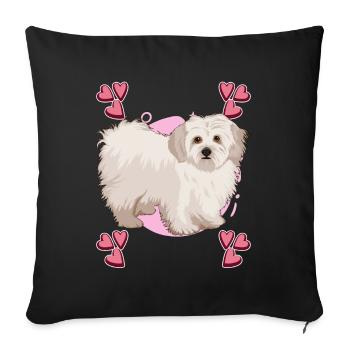 Malteser Heart Design - Housse de coussin décorative 45 x 45 cm - noir - Devant