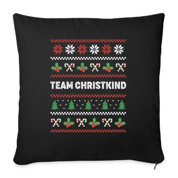 Team Christkind - Sofakissenbezug 45 x 45 cm - Schwarz - Vorne