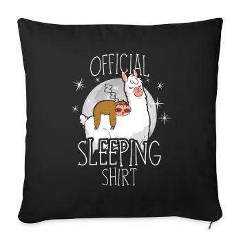 Official Sleeping Shirt Nightgown Lama Sloth - Sofa pillowcase 17,3'' x 17,3'' (45 x 45 cm) - black - Front