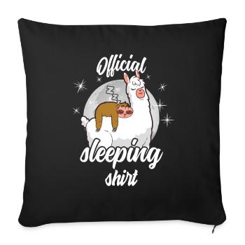 Official Sleeping Shirt Nightgown Lama Sloth - Sofa pillowcase 17,3'' x 17,3'' (45 x 45 cm) - black - Front