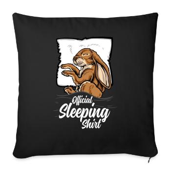 Official Sleeping Shirt Rabbit Rabbit Pajamas - Sofa pillowcase 17,3'' x 17,3'' (45 x 45 cm) - black - Front