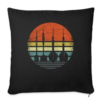 Retro Dartpfeile Vintage Dart Flights Darts - Sofa pillowcase 17,3'' x 17,3'' (45 x 45 cm) - black - Front