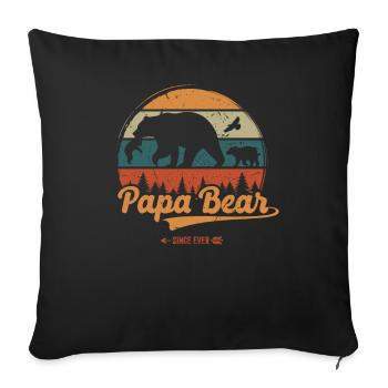 Father's Day Papabear Papa Retro Vintage - Sofa pillowcase 17,3'' x 17,3'' (45 x 45 cm) - black - Front
