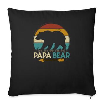 Father's Day Papabear Papa Retro Vintage - Sofa pillowcase 17,3'' x 17,3'' (45 x 45 cm) - black - Front