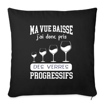 Cadeau humour vieillesse vue qui baisse - Housse de coussin décorative 45 x 45 cm - noir - Devant