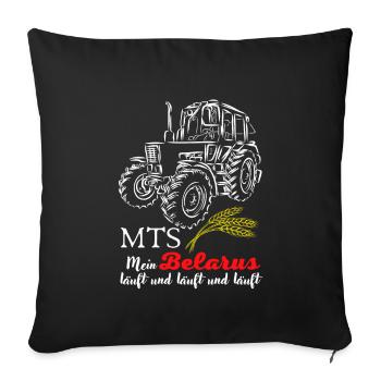 Belarus MTS / Mein Belarus läuft & Läuft. Ostalgie - Sofakissenbezug 45 x 45 cm - Schwarz - Vorne