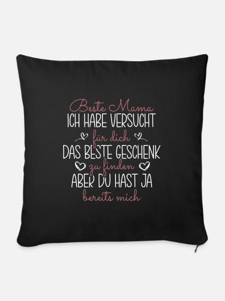 Beste Mama - Sofakissenbezug 45 x 45 cm - Schwarz