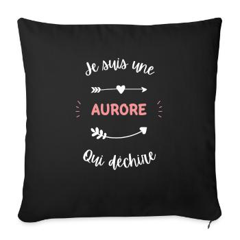Je suis une Aurore qui déchire - Housse de coussin décorative 45 x 45 cm - noir - Devant