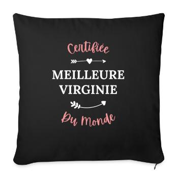 Certifiée meilleure Virginie du monde - Housse de coussin décorative 45 x 45 cm - noir - Devant