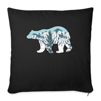 Polar Bear Alaska Mountain Wilderness Outdoors - Sofa pillowcase 17,3'' x 17,3'' (45 x 45 cm) - black - Front