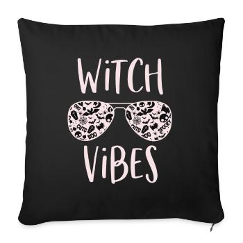 Witch Vibes Cute Funny Mystical Spooky Halloween - Sofa pillowcase 17,3'' x 17,3'' (45 x 45 cm) - black - Front