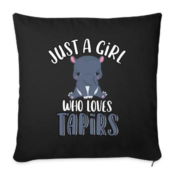 Just A Girl Who Loves Tapirs Cute Funny Animal - Sofa pillowcase 17,3'' x 17,3'' (45 x 45 cm) - black - Front