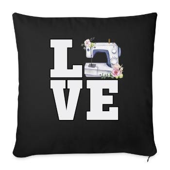 Nähen Liebhaber Quilting Lover Cute Floral Aquarell - Sofakissenbezug 45 x 45 cm - Schwarz - Vorne