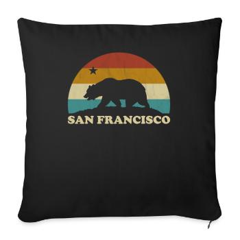 San Francisco California vintage retro - Sofa pillowcase 17,3'' x 17,3'' (45 x 45 cm) - black - Front