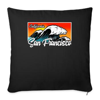 San Francisco California vintage retro - Sofa pillowcase 17,3'' x 17,3'' (45 x 45 cm) - black - Front