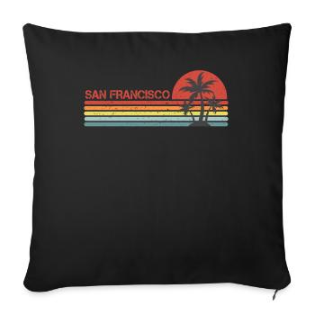 San Francisco California vintage retro - Sofa pillowcase 17,3'' x 17,3'' (45 x 45 cm) - black - Front