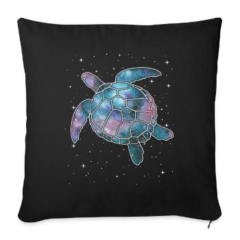 Space Sea Turtle Milky Way Galaxy Nebula Universe - Sofa pillowcase 17,3'' x 17,3'' (45 x 45 cm) - black - Front