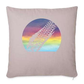 Mudding Retro Sunset Cute Mudding Tire Track ATV - Sofa pillowcase 17,3'' x 17,3'' (45 x 45 cm) - light taupe - Front