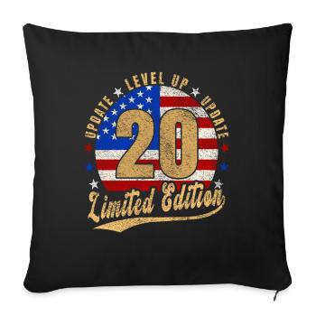 Update Level Up 20 Years Limited Edition USA - Sofa pillowcase 17,3'' x 17,3'' (45 x 45 cm) - black - Front