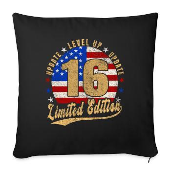 Mise à jour Level Up 16 Years Limited Edition USA - Housse de coussin décorative 45 x 45 cm - noir - Devant