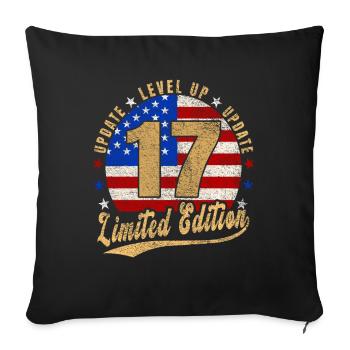 Mise à jour Level Up 17 Years Limited Edition USA - Housse de coussin décorative 45 x 45 cm - noir - Devant